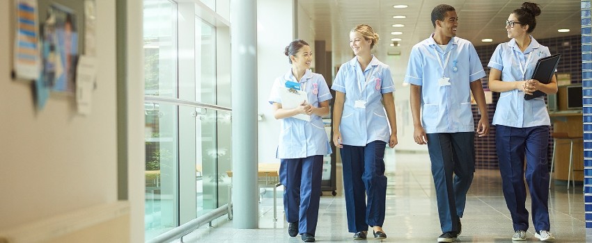Nurses in a corridor