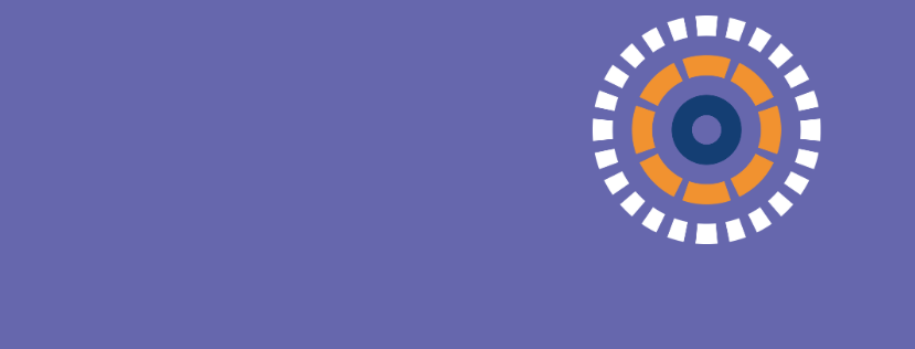 NIHR motif of circle on purple background