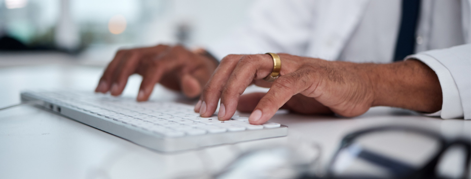 doctor using computer