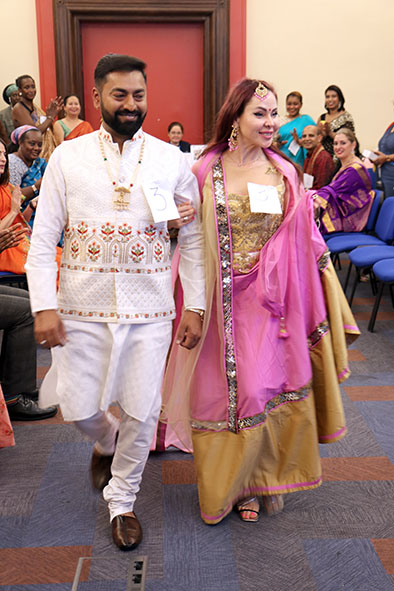 Pratik and Olena during the South Asian Heritage Month fashion show